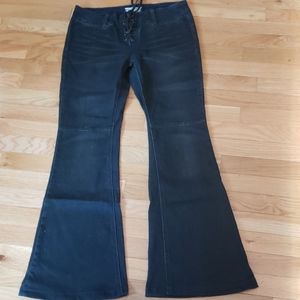 Size 27 Free People black lace up bell bottom jean